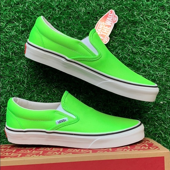 VANS CLASSIC SLIP-ON NEON GREEN GECKO/TRUE WHITE W - Picture 13 of 16